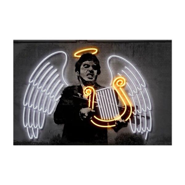 【THE MODS✨森山達也✨ANGEL WITH SCARFACE】 Fallen angel Digital Angel Fantasy Neon Scarface Art Print/Poster