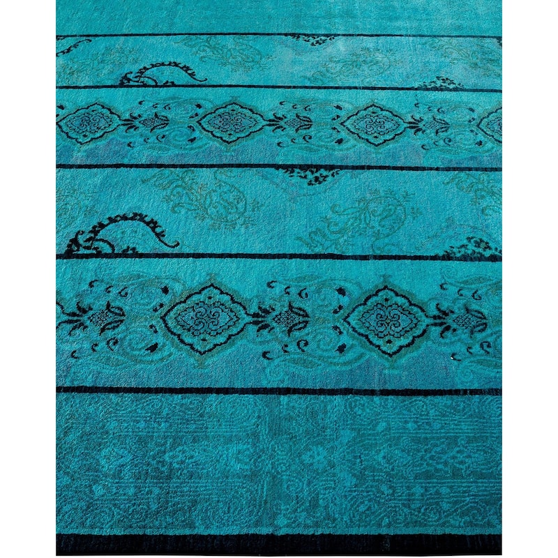 Vibrance, One-of-a-Kind Hand-Knotted Area Rug - Blue, 6' 0" x 8' 11" - 6' 0" x 8' 11"