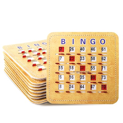 GSE™ Shutter Bingo Cards with Quick-Clear Slider. Reusable Fingertip Sliding Reset Bingo Cards