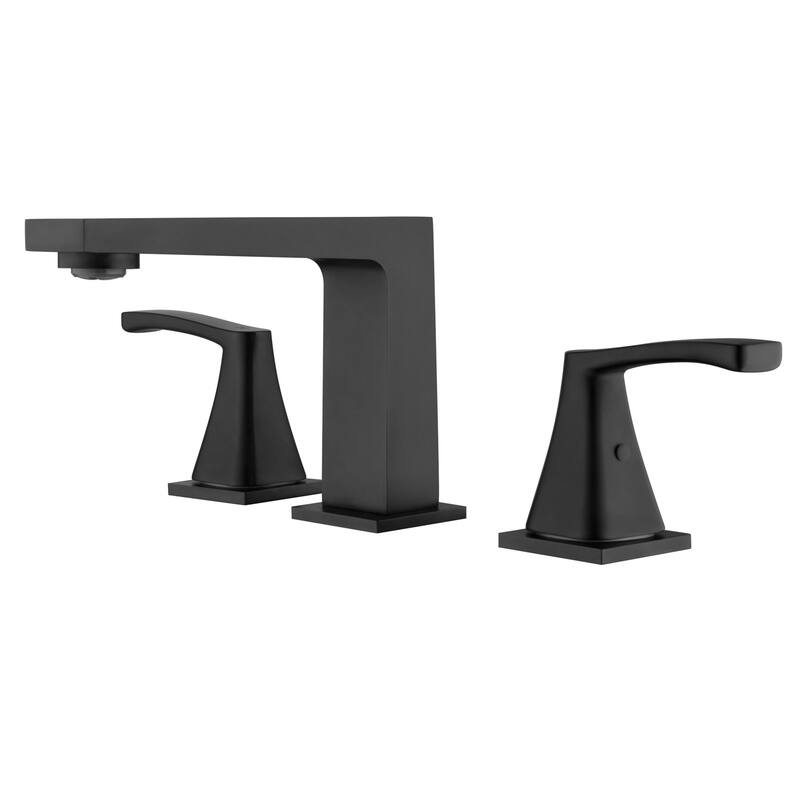 3-Hole Double Handle Deck Mount Widespread Bathroom Faucet - Brushed Gold