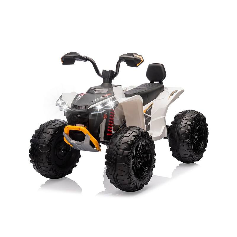 24V Ride on ATV for Kids, 2 Seater Electric Quad Car - White
