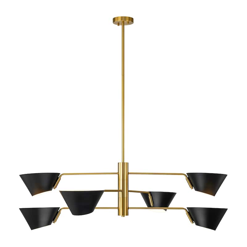4/6-Light Mid-Century Modern Linear Sputnik Large Chandelier for Living Room 2/3-Tiered Industrial Cone Pendant Lighting