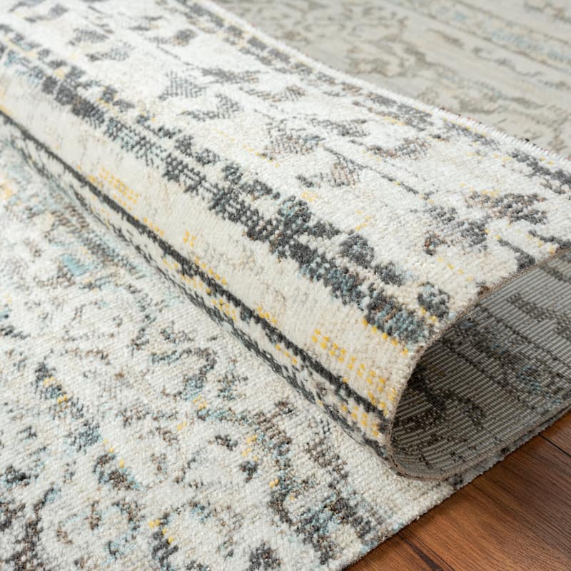 N Natori 24-Seven Outdoor/Indoor Ivory/Light Blue Area Rug