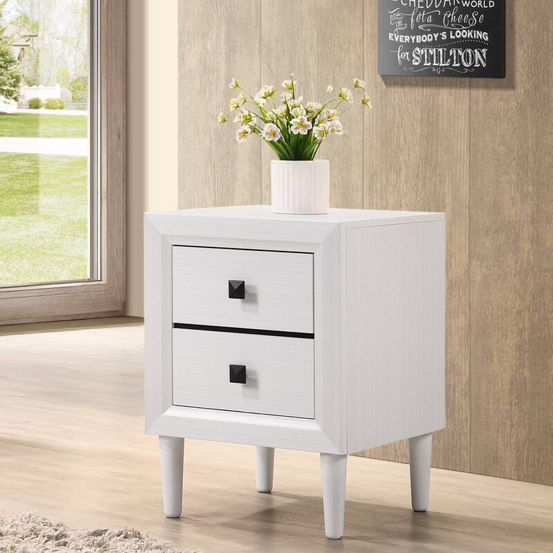Kaalaslupa Contemporary Wood 2-Drawer Nightstand by Carson Carrington - White