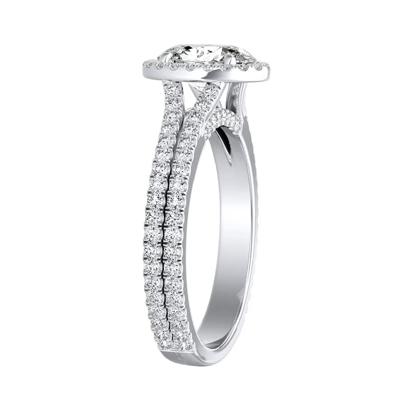 Auriya 18k Gold 1 5/8ctw Oval Halo Diamond Engagement Ring