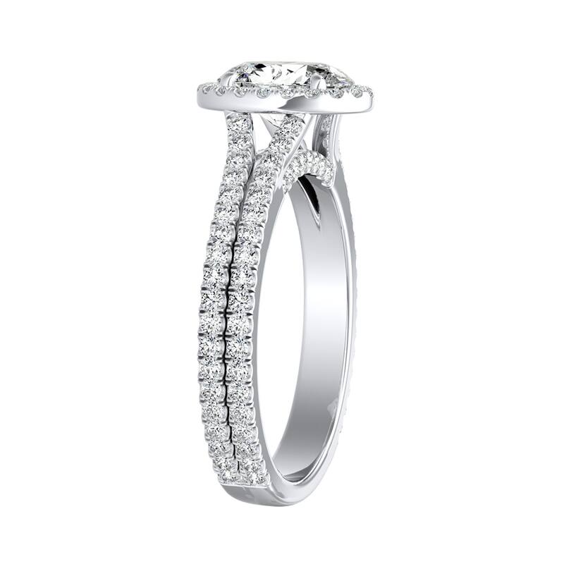 Auriya Platinum 1 5/8ctw Classic Oval-cut Halo Diamond Engagement Ring