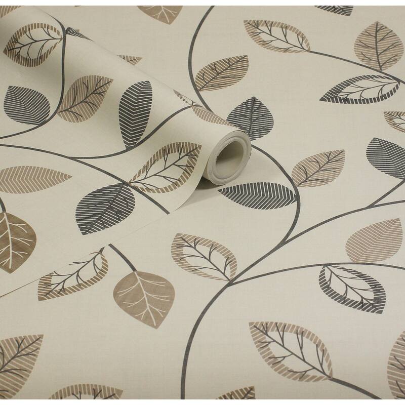 Arthouse Sylvie Neutral Leaf Trail Wallpaper