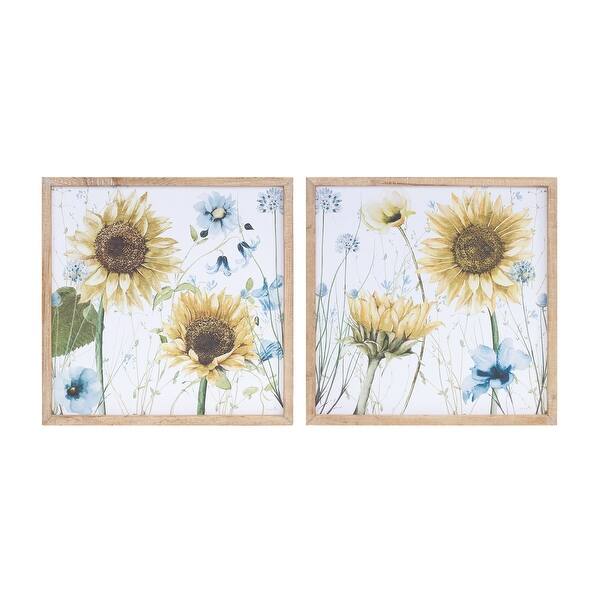 Framed Sunflower Floral Print (Set of 2) - Bed Bath & Beyond - 38297236