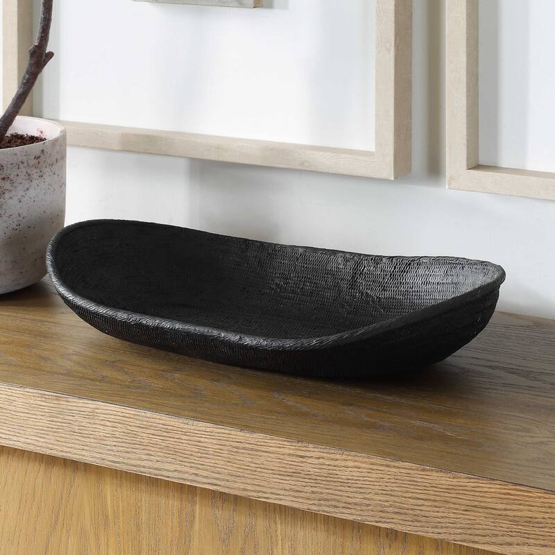 Uttermost Ember Weave Indoor-Outdoor Oblong Bowl - 23.00" W x 4.75" H x 13.75" D