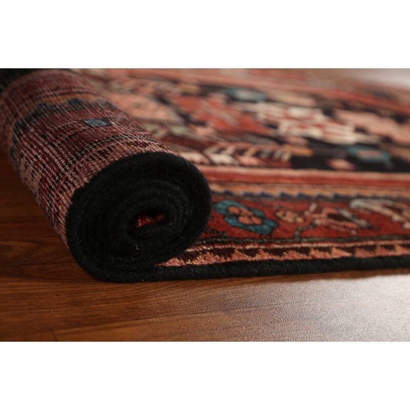 Tribal Geometric Hamedan Persian Runner Rug Wool Hand-knotted Carpet - 3'6" x 9'7"