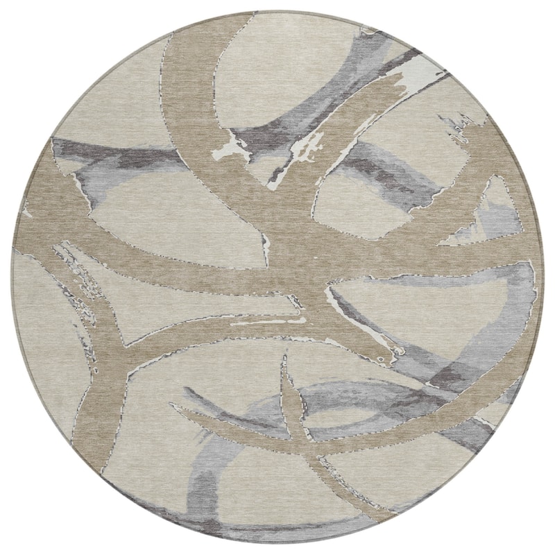 HomeRoots Abstract Transitional Rectangle Outdoor Rug
