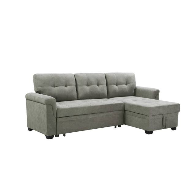 Copper Grove Arogundade Woven Fabric Reversible Sectional Sleeper Sofa - Light Gray