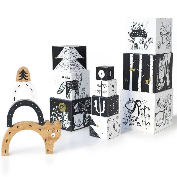 slide 2 of 5, Wee Gallery Woodland Builder Bundle - Black - N/A