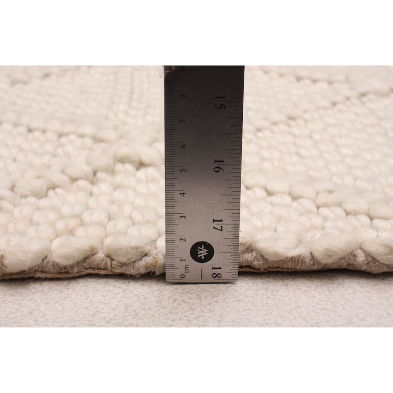 ECARPETGALLERY Braid weave Sienna Cream Wool Rug - 3'1 x 4'11