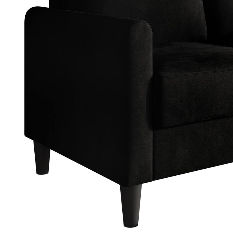 Clayfell Goliad Velvet Arm Sofa with Pocket Spring, Soft Cushions, Clean Lines Design