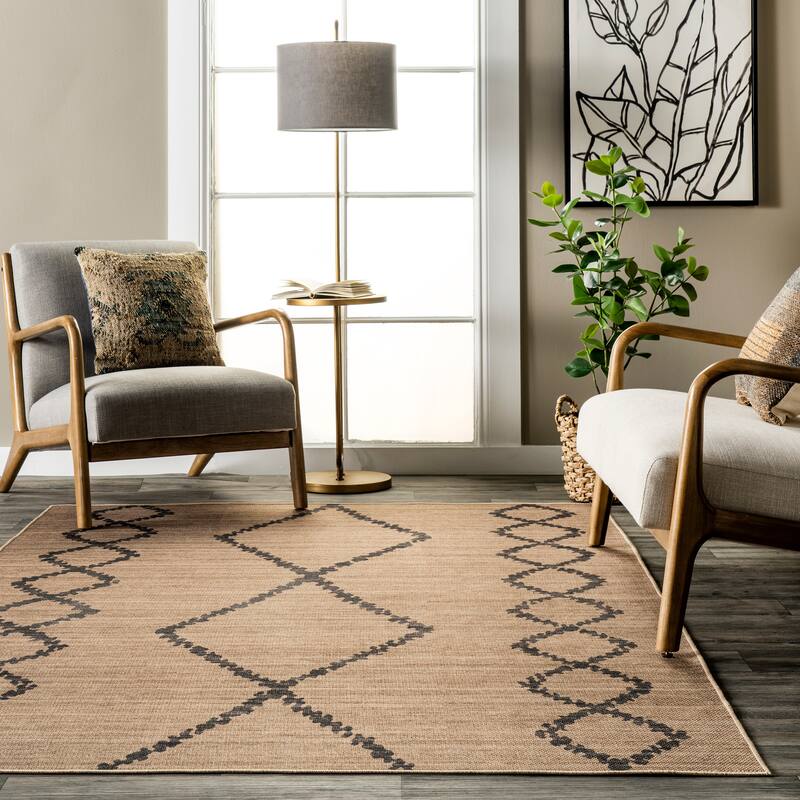 Nuloom Nita SuperiorWash Tribal Bands Easy-Jute Machine Washable Area Rug