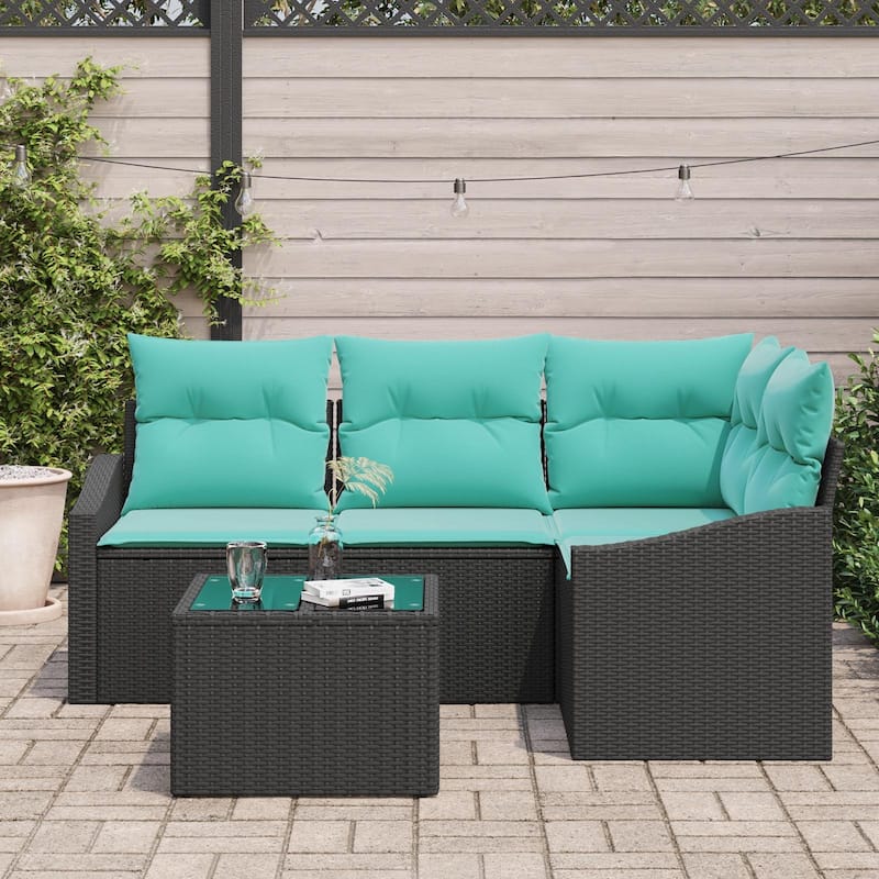 vidaXL 5 Piece Garden Sofa Set with Cushions - 70.3×48.6×27.2