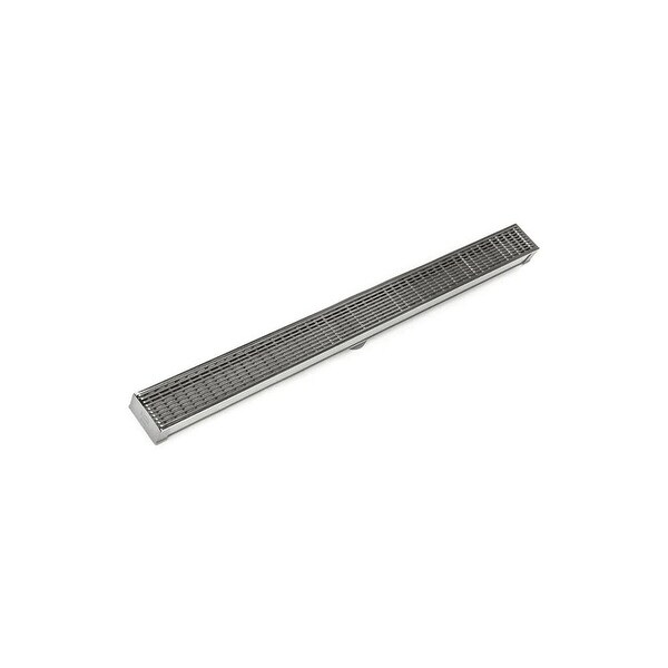 Infinity Drain SAG 6536 Site Sizeable 36" Long x 3" Wide Drain Kit with Grate, PVC Channel, Stop Ends, and Outlet Assembly