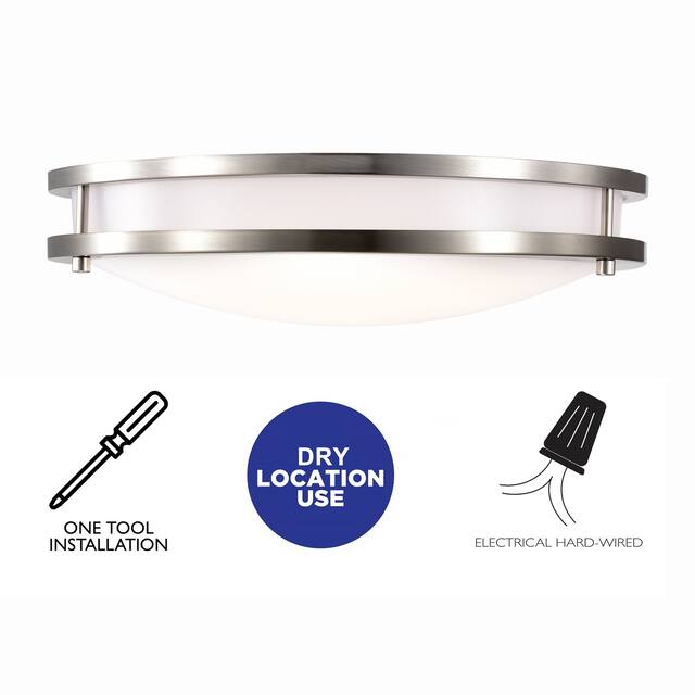 Dimmable LED Flush Mount Ceiling Light Selectable 3000K/4000K/5000K