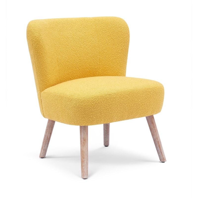 Boucle Polyester Upholstered Armless Accent Chair - Stain Resistant
