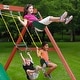 preview thumbnail 13 of 19, Gorilla Playsets Nantucket II Wood Swing Set with Wave Slide - Redwood - 15.5 ft W x 13 ft D x 10.5 ft H