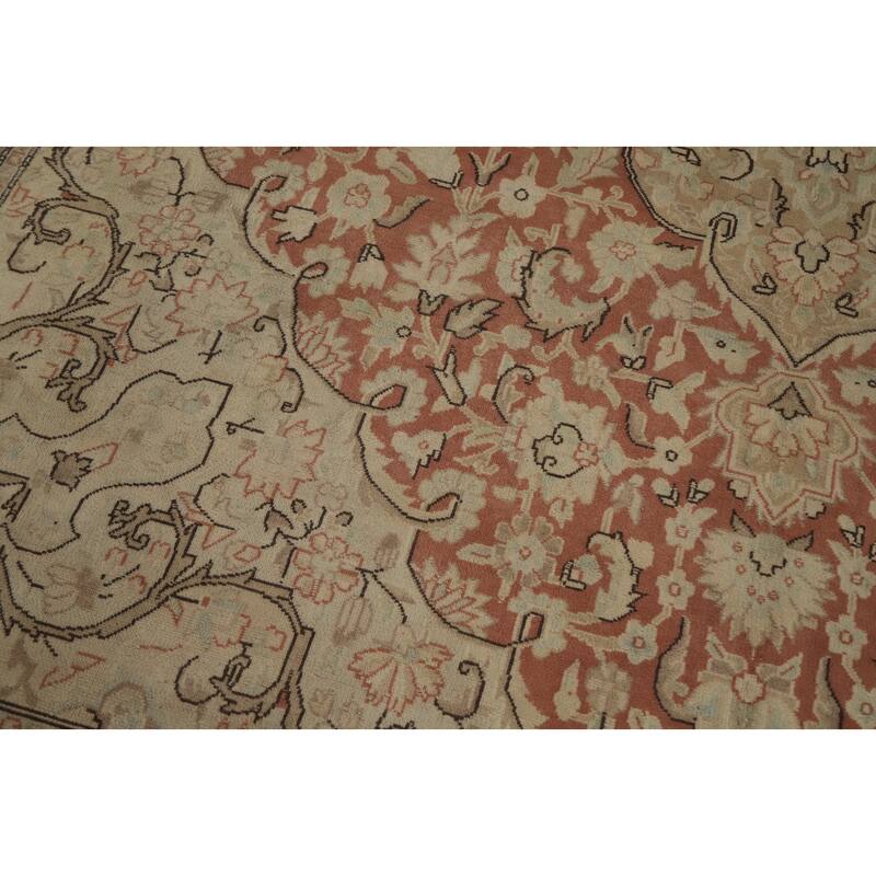 Hand Knotted Oriental 100% Wool Carpet Traditional Floral Oranges & Rust Kerman Area Rug - 12' 4'' X 9' 5''