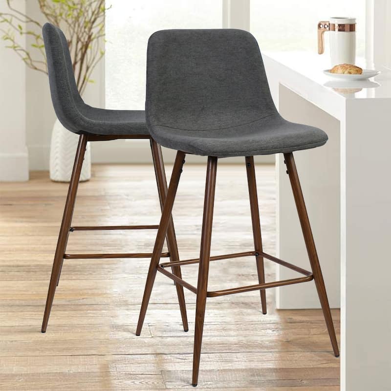Fabric Upholstered 26" Counter Stool (Set of 2) - 38"x19"x19"