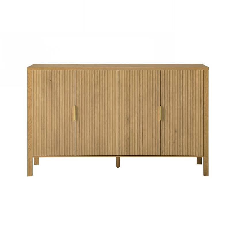 4-Door Sideboard with Back-of-Door Storage Racks & Side Hooks, Adjustable Shelves