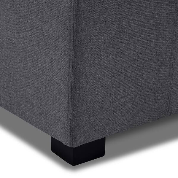Belleze Storage Ottoman Foot Bench Tufted Vintage Style Belleze Storage Ottoman Foot Bench