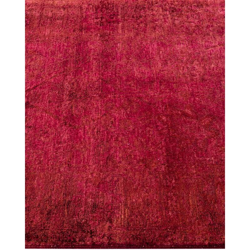 Contemporary Overdyed Wool Hand Knotted Runner - 3' 0" x 17' 4"