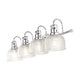 preview thumbnail 10 of 113, Shirley Metal/Glass LED Vanity Light, by JONATHAN Y 4-Light - Chrome/Clear