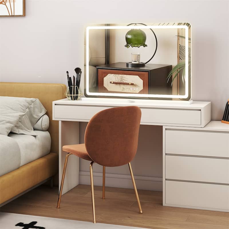 Lighted Makeup Mirror, Hollywood Vanity Mirror with Led Lights, Three Color Lighting Modes, Smart Touch Control Mirrors