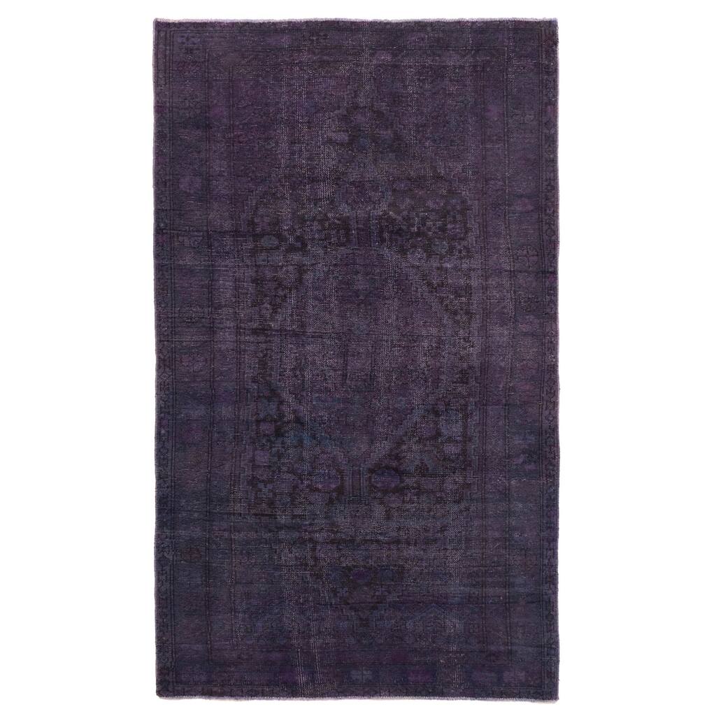 ECARPETGALLERY Hand-knotted Color Transition Purple Wool Rug - 4'3 x 7'5