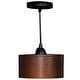 preview thumbnail 5 of 3, Hammered Copper 8-in Round Cylinder Pendant Light in Oil Rubbed Bronze (L900DB)