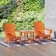 preview thumbnail 75 of 96, Altura Classic Outdoor Eco-Friendly All Weather Adirondack Chairs with Side Table (3-Piece Set) Orange
