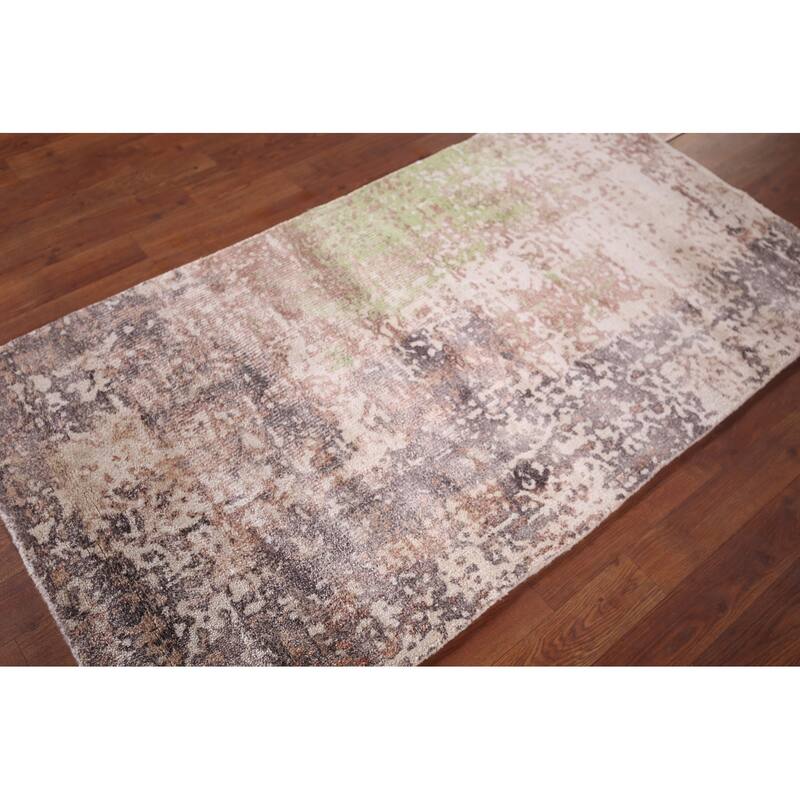Modern Abstract Foyer Rug Handmade Wool Carpet - 2'9"x 5'0"