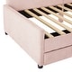 preview thumbnail 30 of 28, Twin Stripe L-shaped Semi-enclosed Daybed wStorage Drawers, Corduroy Upholstered Daybed, Wood Slat Support, No Spring Box Need