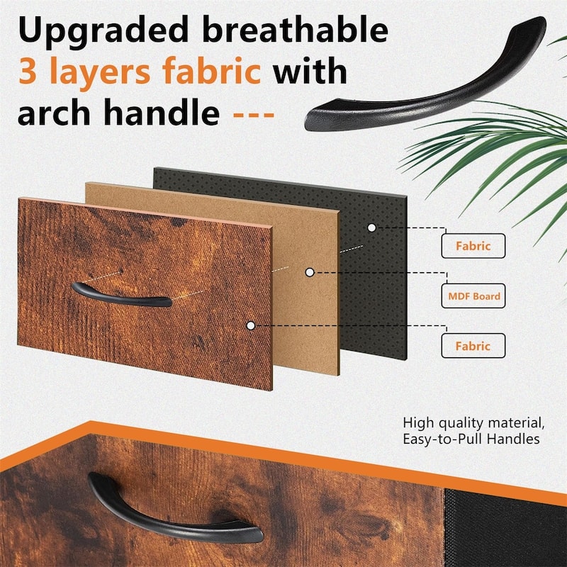 Dresser for Bedroom with 4 Fabric Drawers, Tall Chest Organizer Units for Clothing, Closet, Kidsroom, Storage Tower with Cabinet