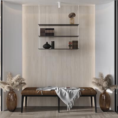 Bois 24x48 Almond Wood Porcelain Large Format Fluted Wall Tile (15.55 sq ft/case) - 2 Pack