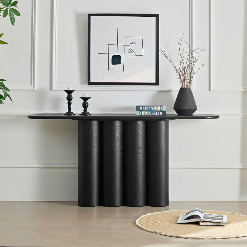 66.93" Modern Console Table for Entryway with Unique cylinders Legs Design for Living Room Hallway Foyer Entrance Study