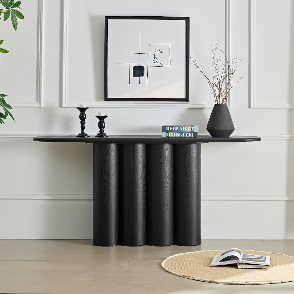 Modern Console Table Black Coffee Table Entryway Table for Living Room, Hallway Table Decorative Table