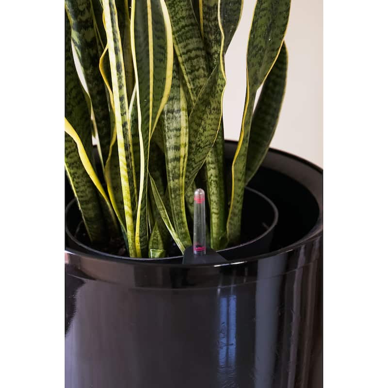 XBrand 29.5" H Plastic Self Watering Indoor Outdoor Tall Round Planter Pot, Decorative Gardening Pot, Home Décor Accent
