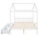 preview thumbnail 8 of 10, Full Size House Platform Bed with Roof Design, Headboard, Footboard, and 2-Storage Drawers, Open Concept, White