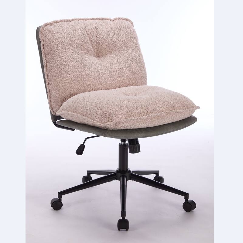Oversize Seat Cirss Cross Chair with Wheels, Elegant Design Computer Chair, Adjustable Height 360° Rolling Swivel Chair
