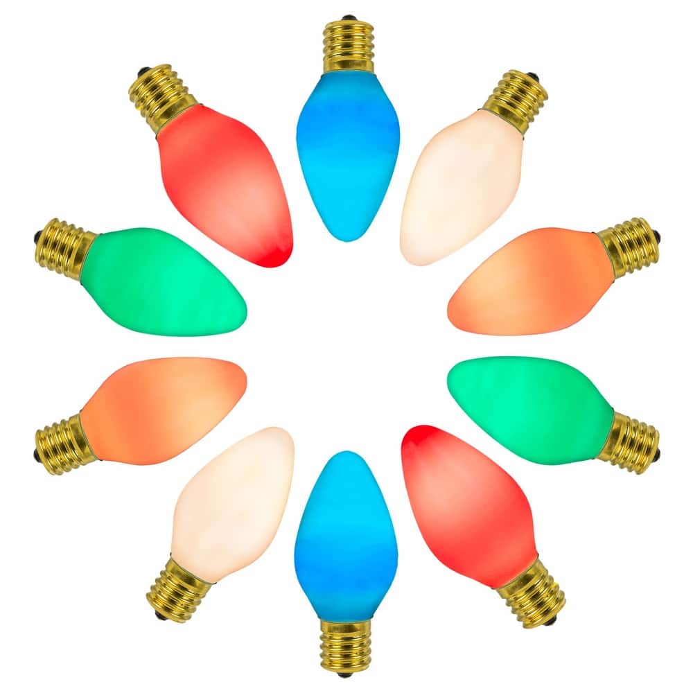 25 Pack C7 LED Outdoor Christmas Replacement Bulbs, Vintage, C7/E12 Base