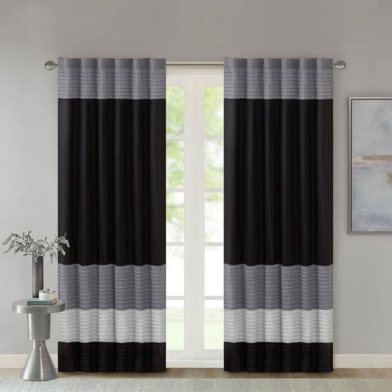 Polyoni Pintuck Curtain Panel(Only 1 Pc Panel)