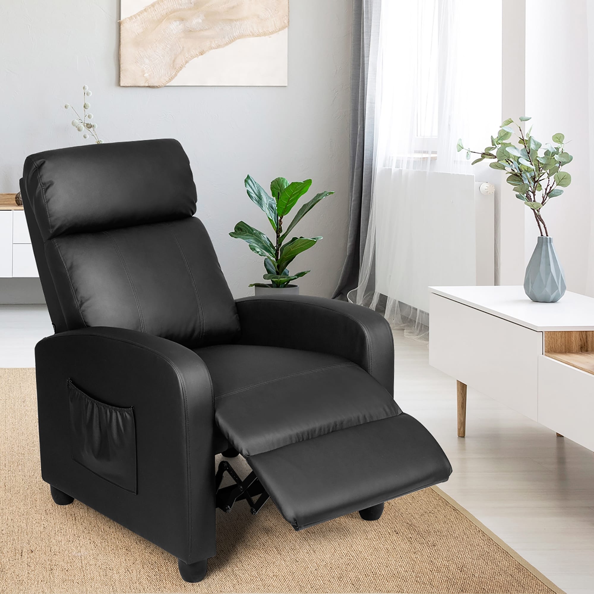 Homall Massage Recliner Chair, Recliner Sofa PU Leather for Adults,  Recliners Home Theater Seating with Lumbar Support, Reclining Sofa Chair  for