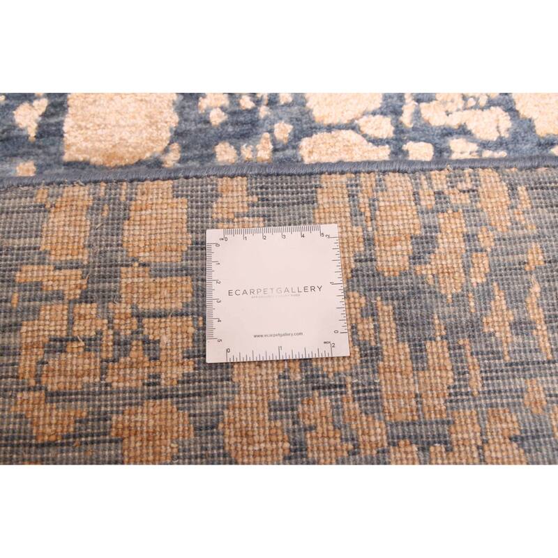 ECARPETGALLERY Hand-knotted Legacy Navy Silk, Wool Rug - 2'7 x 11'7