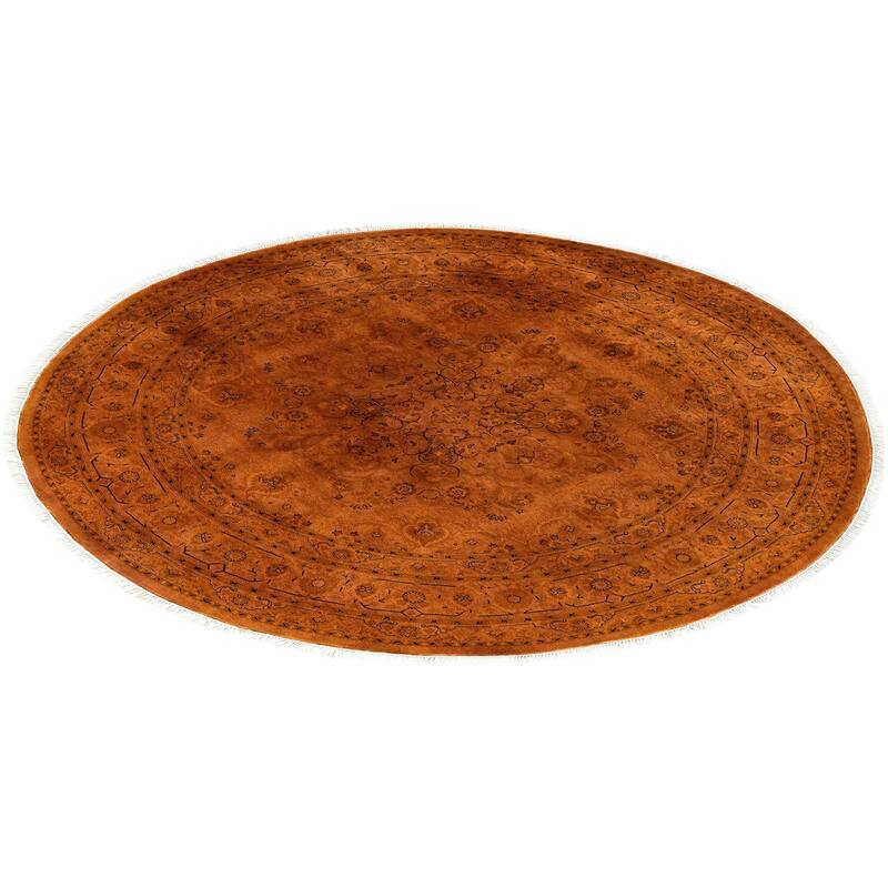 Overdyed, One-of-a-Kind Hand-Knotted Area Rug - Gold - 6' 1" x 6' 1"