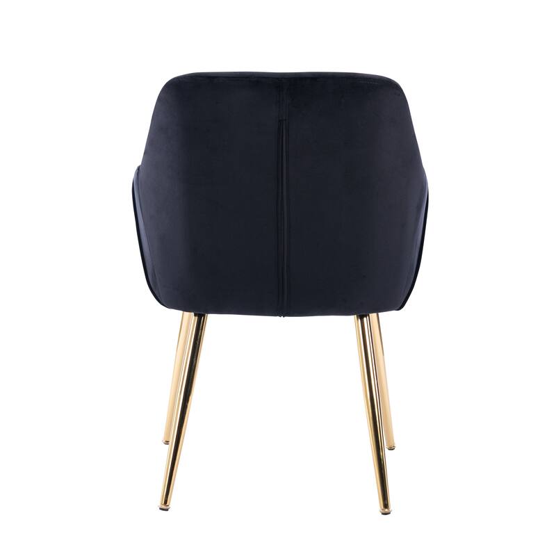 Porthos Home Avah Dining Chair Armchair, Velvet, Gold Chrome Legs